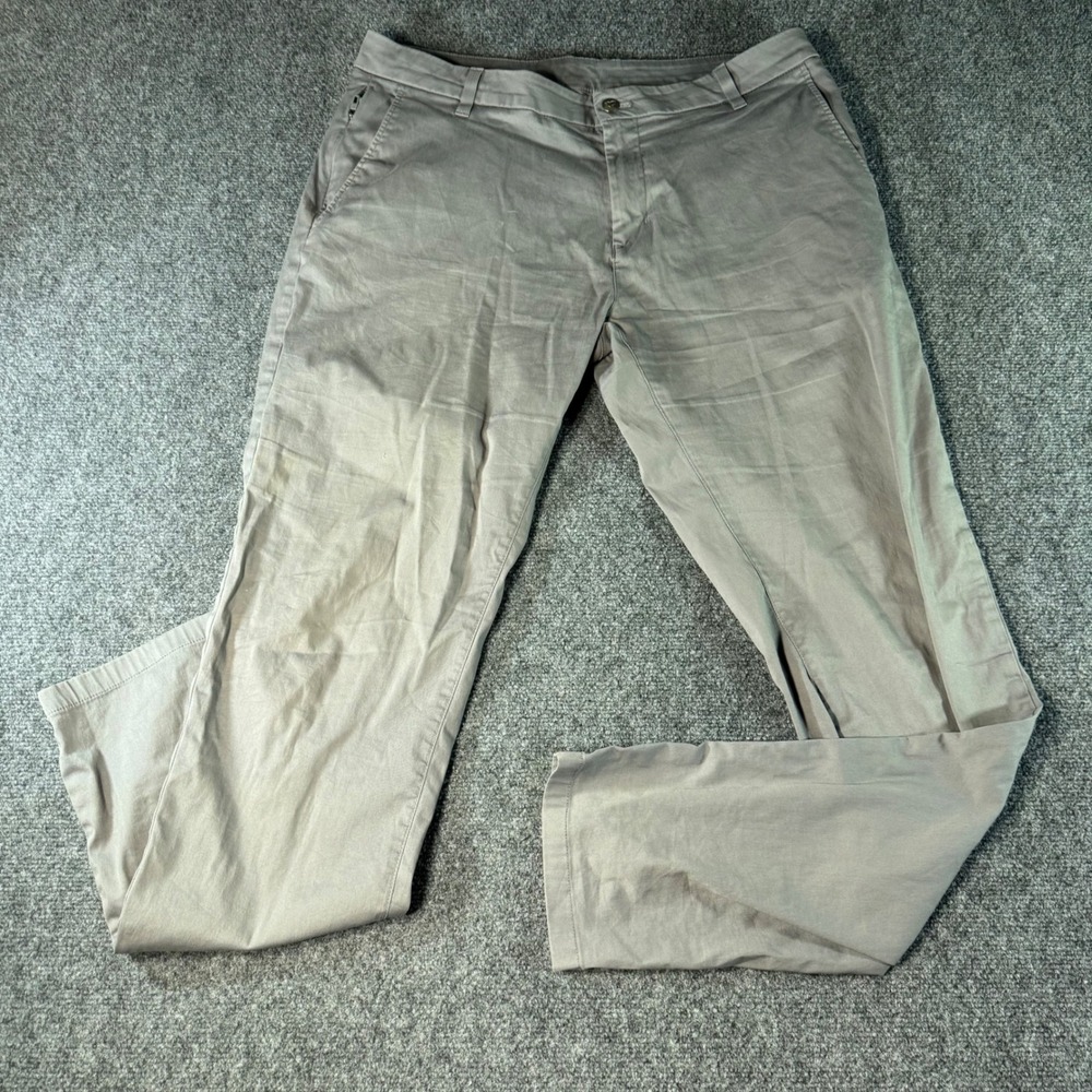 Birddogs Mens Khaki Chino Pants 36x34 Straight Leg Stretch Cotton Blend Tan